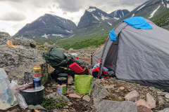 Tent pitch at Kebnekaise station
