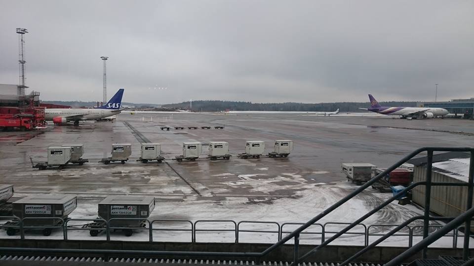 Arlanda airport on a February morning as I wait to travel to Barcelona.